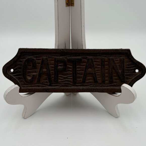 Captain Plaque, Captain Sign, Cast Iron Sign, Nautical Decor - Picture 2 of 5